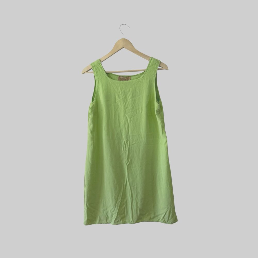 Double D Ranch Medium Mini Tank Dress Sleeveless Green Pullover USA Womens READ
